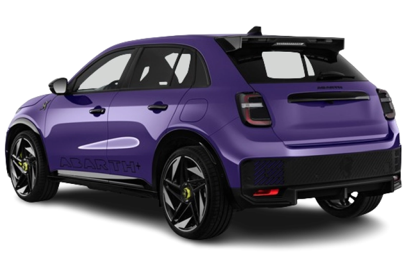 Abarth 600E - Vue arrière trois-quarts